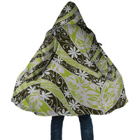 Olive Tahiti Tiare Monstera Cloak Polynesian Pattern Curve Style LT01 Unisex Olive - Polynesian Pride
