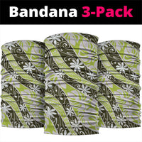Olive Tahiti Tiare Monstera Neck Gaiter Polynesian Pattern Curve Style LT01 package One Size: 25*50cm Olive - Polynesian Pride
