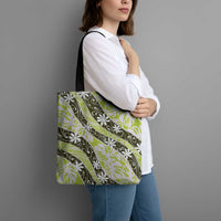 Olive Tahiti Tiare Monstera Tote Bag Polynesian Pattern Curve Style LT01 - Polynesian Pride