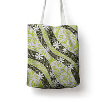 Olive Tahiti Tiare Monstera Tote Bag Polynesian Pattern Curve Style LT01 - Polynesian Pride