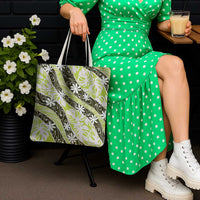 Olive Tahiti Tiare Monstera Tote Bag Polynesian Pattern Curve Style LT01 - Polynesian Pride