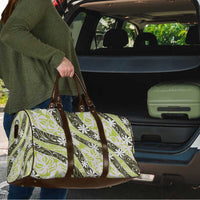 Olive Tahiti Tiare Monstera Travel Bag Polynesian Pattern Curve Style LT01 - Polynesian Pride