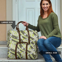 Olive Tahiti Tiare Monstera Travel Bag Polynesian Pattern Curve Style LT01 - Polynesian Pride