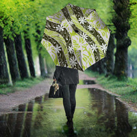 Olive Tahiti Tiare Monstera Umbrella Polynesian Pattern Curve Style LT01 - Polynesian Pride