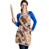 Puatou Tahiti Tiare Monstera Apron Polynesian Pattern Curve Style LT01 - Polynesian Pride