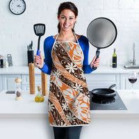 Puatou Tahiti Tiare Monstera Apron Polynesian Pattern Curve Style LT01 - Polynesian Pride