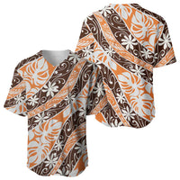 Puatou Tahiti Tiare Monstera Baseball Jersey Polynesian Pattern Curve Style LT01 - Polynesian Pride