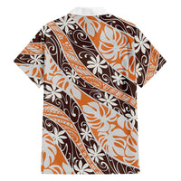 Puatou Tahiti Tiare Monstera Hawaiian Shirt Polynesian Pattern Curve Style - Polynesian Pride