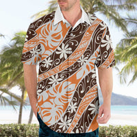 Puatou Tahiti Tiare Monstera Hawaiian Shirt Polynesian Pattern Curve Style - Polynesian Pride