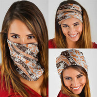 Puatou Tahiti Tiare Monstera Neck Gaiter Polynesian Pattern Curve Style LT01 - Polynesian Pride