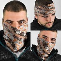 Puatou Tahiti Tiare Monstera Neck Gaiter Polynesian Pattern Curve Style LT01 - Polynesian Pride