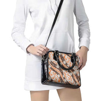 Puatou Tahiti Tiare Monstera Shoulder Handbag Polynesian Pattern Curve Style LT01 - Polynesian Pride