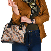 Puatou Tahiti Tiare Monstera Shoulder Handbag Polynesian Pattern Curve Style LT01 - Polynesian Pride