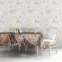 Puatou Tahiti Tiare Monstera Tablecloth Polynesian Pattern Curve Style LT01 - Polynesian Pride