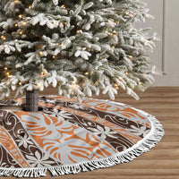 Puatou Tahiti Tiare Monstera Tree Skirt Polynesian Pattern Curve Style - Polynesian Pride