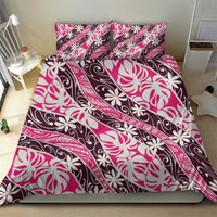 Tarona Tahiti Tiare Monstera Bedding Set Polynesian Pattern Curve Style - Polynesian Pride