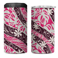 Tarona Tahiti Tiare Monstera 4 in 1 Can Cooler Tumbler Polynesian Pattern Curve Style LT01 One Size: 16 oz Pink - Polynesian Pride