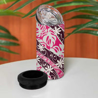 Tarona Tahiti Tiare Monstera 4 in 1 Can Cooler Tumbler Polynesian Pattern Curve Style LT01 - Polynesian Pride