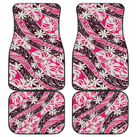 Tarona Tahiti Tiare Monstera Car Mats Polynesian Pattern Curve Style LT01 - Polynesian Pride