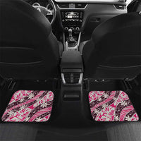 Tarona Tahiti Tiare Monstera Car Mats Polynesian Pattern Curve Style LT01 Set 2pcs - Back Pink - Polynesian Pride