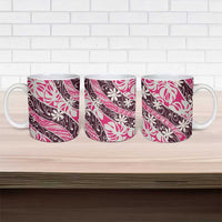 Tarona Tahiti Tiare Monstera Ceramic Mug Polynesian Pattern Curve Style LT01 - Polynesian Pride