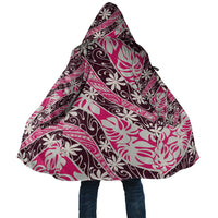 Tarona Tahiti Tiare Monstera Cloak Polynesian Pattern Curve Style LT01 Unisex Pink - Polynesian Pride