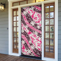 Tarona Tahiti Tiare Monstera Door Cover Polynesian Pattern Curve Style LT01 - Polynesian Pride