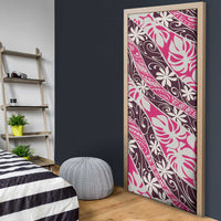Tarona Tahiti Tiare Monstera Door Cover Polynesian Pattern Curve Style LT01 - Polynesian Pride