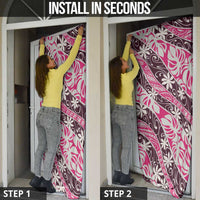 Tarona Tahiti Tiare Monstera Door Cover Polynesian Pattern Curve Style LT01 - Polynesian Pride