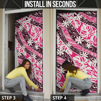 Tarona Tahiti Tiare Monstera Door Cover Polynesian Pattern Curve Style LT01 - Polynesian Pride