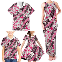 Tarona Tahiti Tiare Monstera Family Matching Tank Maxi Dress and Hawaiian Shirt Polynesian Pattern Curve Style - Polynesian Pride