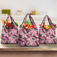 Tarona Tahiti Tiare Monstera Grocery Bag Polynesian Pattern Curve Style - Polynesian Pride