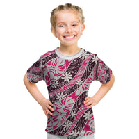 Tarona Tahiti Tiare Monstera Kid T Shirt Polynesian Pattern Curve Style - Polynesian Pride