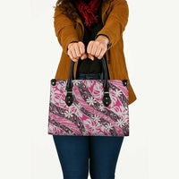 Tarona Tahiti Tiare Monstera Leather Bag Polynesian Pattern Curve Style LT01 - Polynesian Pride