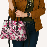 Tarona Tahiti Tiare Monstera Leather Bag Polynesian Pattern Curve Style LT01 - Polynesian Pride