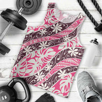Tarona Tahiti Tiare Monstera Men Tank Top Polynesian Pattern Curve Style - Polynesian Pride