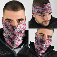 Tarona Tahiti Tiare Monstera Neck Gaiter Polynesian Pattern Curve Style LT01 - Polynesian Pride