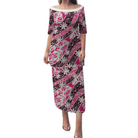 Tarona Tahiti Tiare Monstera Puletasi Polynesian Pattern Curve Style - Polynesian Pride