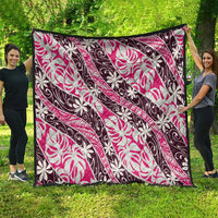 Tarona Tahiti Tiare Monstera Quilt Polynesian Pattern Curve Style - Polynesian Pride