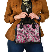 Tarona Tahiti Tiare Monstera Shoulder Handbag Polynesian Pattern Curve Style LT01 - Polynesian Pride