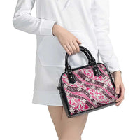 Tarona Tahiti Tiare Monstera Shoulder Handbag Polynesian Pattern Curve Style LT01 - Polynesian Pride