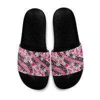 Tarona Tahiti Tiare Monstera Slide Sandals Polynesian Pattern Curve Style LT01 Pink - Polynesian Pride