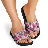 Tarona Tahiti Tiare Monstera Slide Sandals Polynesian Pattern Curve Style LT01 - Polynesian Pride