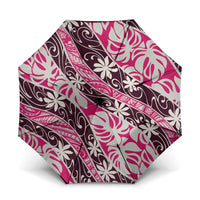 Tarona Tahiti Tiare Monstera Umbrella Polynesian Pattern Curve Style LT01 One Size Folded 11.42 inch Opened Diameter 37.4 inch Pink - Polynesian Pride