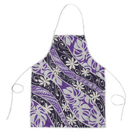 Vareau Tahiti Tiare Monstera Apron Polynesian Pattern Curve Style LT01 Purple - Polynesian Pride
