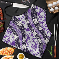 Vareau Tahiti Tiare Monstera Apron Polynesian Pattern Curve Style LT01 Purple - Polynesian Pride