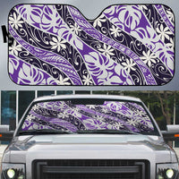 Vareau Tahiti Tiare Monstera Auto Sun Shade Polynesian Pattern Curve Style LT01 Purple - Polynesian Pride