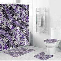 Vareau Tahiti Tiare Monstera Bathroom Set Polynesian Pattern Curve Style LT01 Bathroom Set (4 pcs) Purple - Polynesian Pride