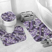Vareau Tahiti Tiare Monstera Bathroom Set Polynesian Pattern Curve Style LT01 Mat Set Only (3 pcs) One Size Purple - Polynesian Pride