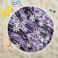 Vareau Tahiti Tiare Monstera Beach Blanket Polynesian Pattern Curve Style - Polynesian Pride